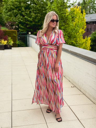 Robe à motifs Tilia - Rose/Beige