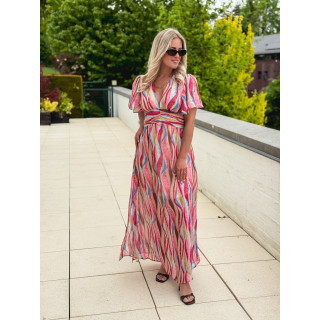 Robe à motifs Tilia - Rose/Beige