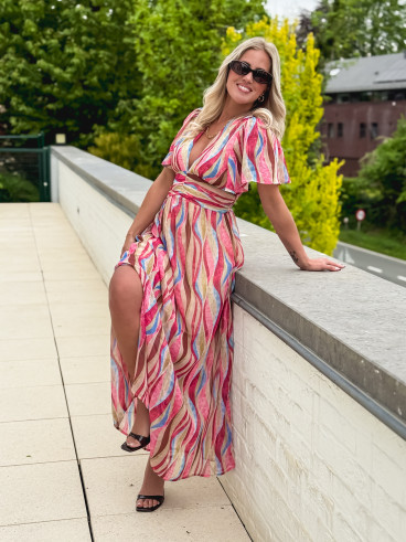 Robe à motifs Tilia - Rose/Beige