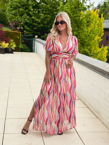 Robe à motifs Tilia - Rose/Beige