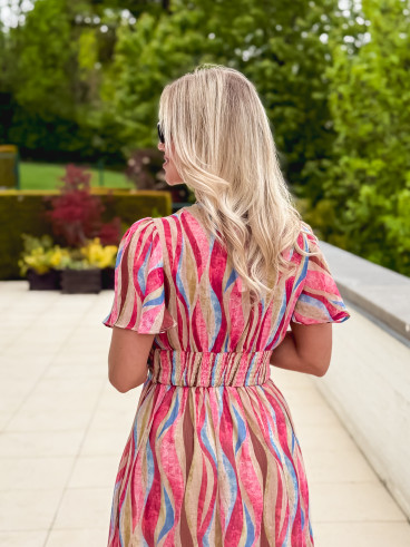 Robe à motifs Tilia - Rose/Beige
