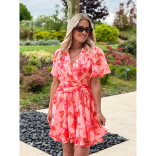 Robe courte Zayra - Rose saumon