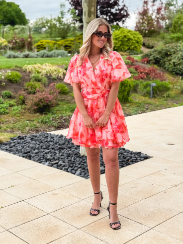 Robe courte Zayra - Rose saumon