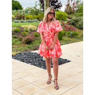 Robe courte Zayra - Rose saumon