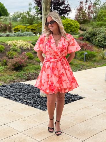 Robe courte Zayra - Rose saumon