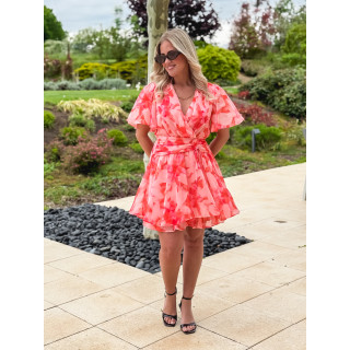 Robe courte Zayra - Rose saumon