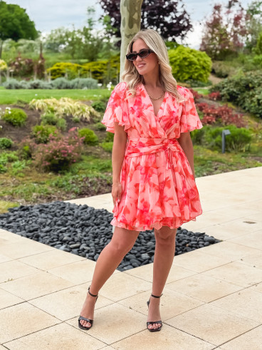 Robe courte Zayra - Rose saumon