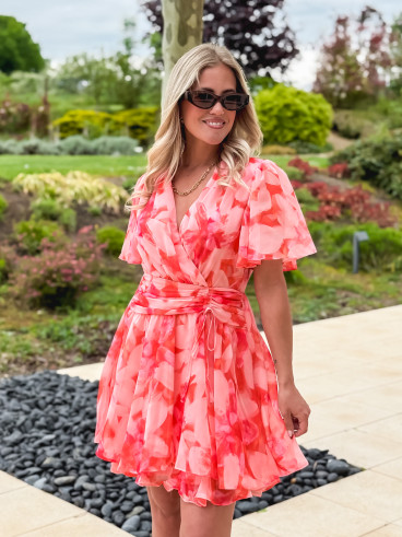Robe courte Zayra - Rose saumon