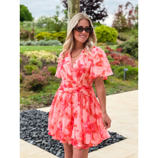 Robe courte Zayra - Rose saumon