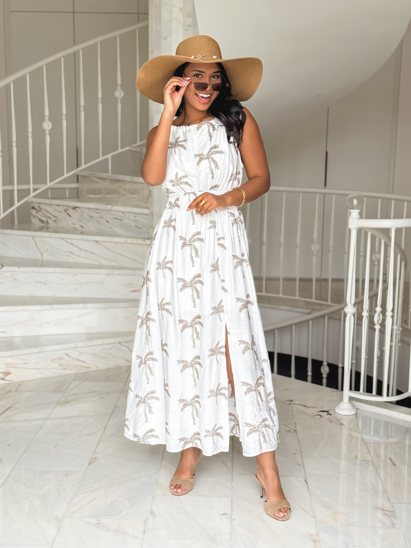 Robe à motifs Kiana - Blanc