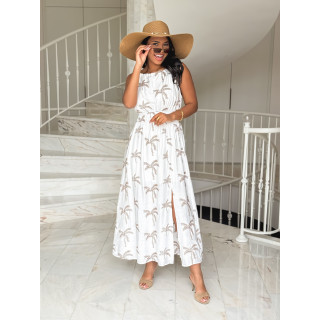 Robe à motifs Kiana - Blanc
