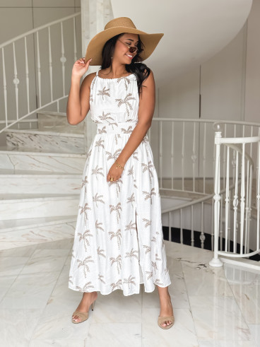 Robe à motifs Kiana - Blanc
