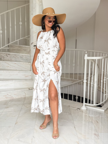 Robe à motifs Kiana - Blanc