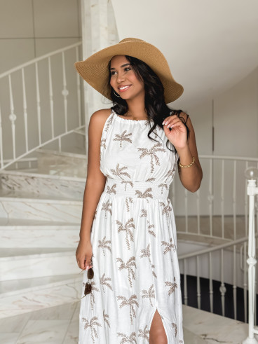 Robe à motifs Kiana - Blanc