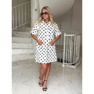 Robe à pois Zoéliane - Blanc