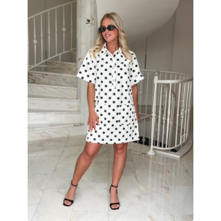 Robe à pois Zoéliane - Blanc