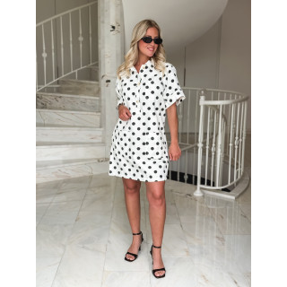 Robe à pois Zoéliane - Blanc