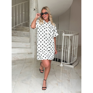Robe à pois Zoéliane - Blanc