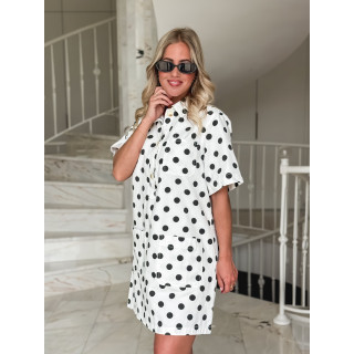 Robe à pois Zoéliane - Blanc