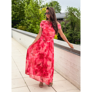 Robe longue à motifs Uliah - Rose