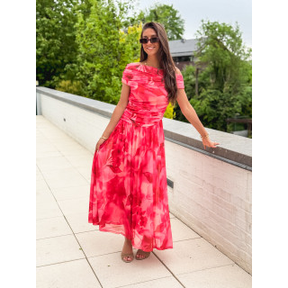 Robe longue à motifs Uliah - Rose