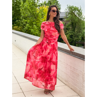 Robe longue à motifs Uliah - Rose