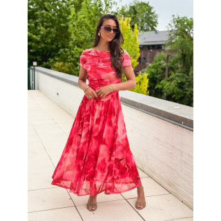 Robe longue à motifs Uliah - Rose