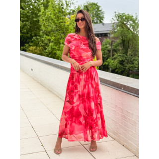 Robe longue à motifs Uliah - Rose