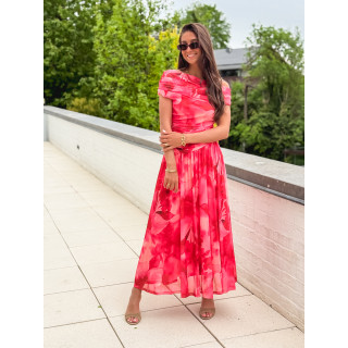 Robe longue à motifs Uliah - Rose
