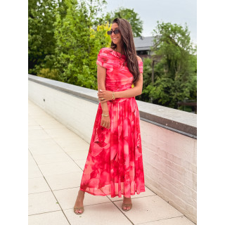 Robe longue à motifs Uliah - Rose