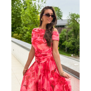 Robe longue à motifs Uliah - Rose