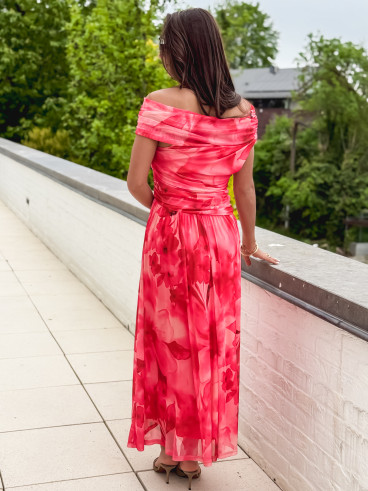 Robe longue à motifs Uliah - Rose