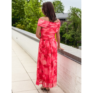 Robe longue à motifs Uliah - Rose