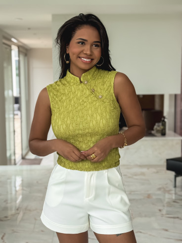 Blouse sans manches Tanina - Vert olive
