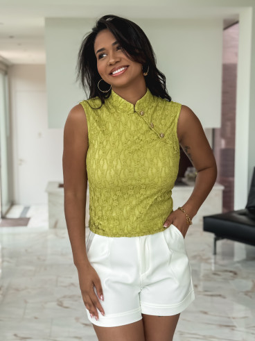 Blouse sans manches Tanina - Vert olive