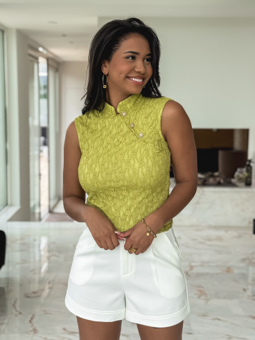 Blouse sans manches Tanina - Vert olive