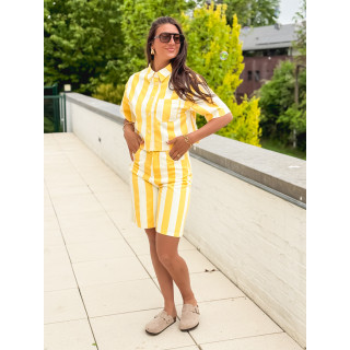 Chemise en jeans lignée Nyzara - Jaune