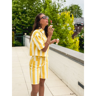 Chemise en jeans lignée Nyzara - Jaune