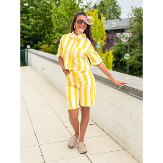 Bermuda en jeans ligné Nyzara - Jaune