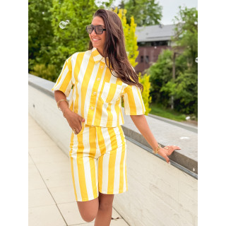 Bermuda en jeans ligné Nyzara - Jaune