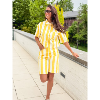 Bermuda en jeans ligné Nyzara - Jaune