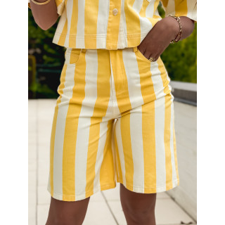 Bermuda en jeans ligné Nyzara - Jaune