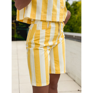Bermuda en jeans ligné Nyzara - Jaune