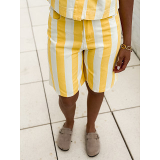Bermuda en jeans ligné Nyzara - Jaune