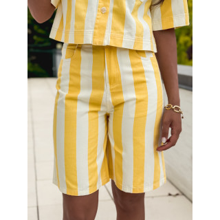 Bermuda en jeans ligné Nyzara - Jaune