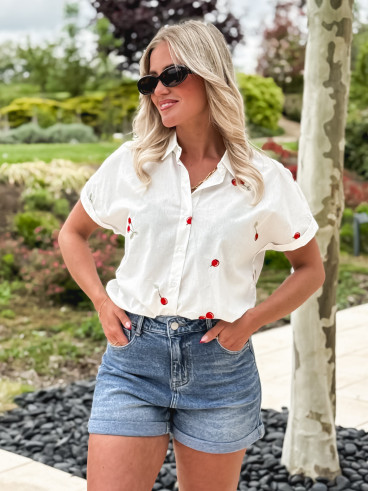 Chemise à motifs Narissa - Blanc