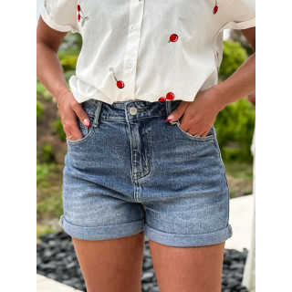 Short en jeans Samira - Bleu