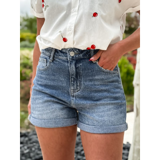 Short en jeans Samira - Bleu