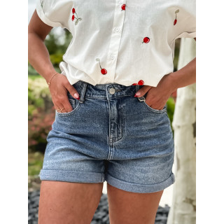 Short en jeans Samira - Bleu
