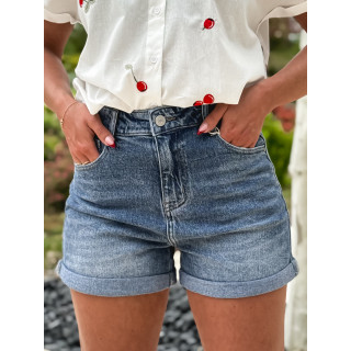 Short en jeans Samira - Bleu